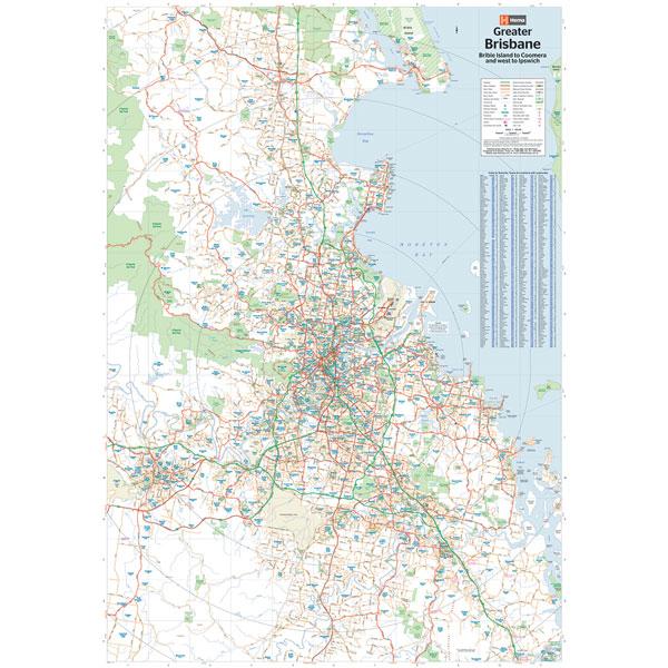 Brisbane & Region Map Laminated 700x1000mm