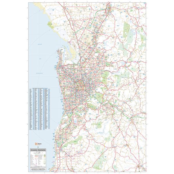 Adelaide & Region Map Unlaminated 700x1000mm