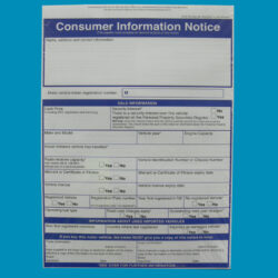 Consumer Info Notice Pad 100