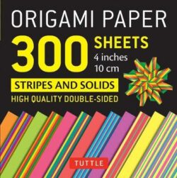 Origami Paper 300 sheets Stripes and Solids 4" (10 cm)