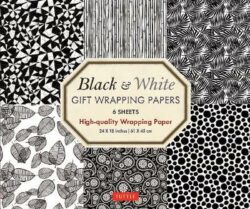 Black and White Gift Wrapping Papers - 6 sheets