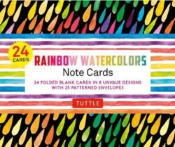 Rainbow Watercolors Note Cards - 24 Cards