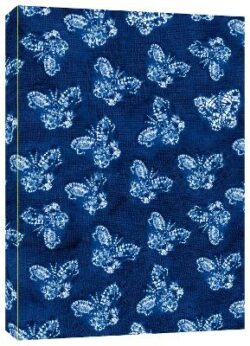 Shibori Indigo Butterflies Paperback Journal: Dotted