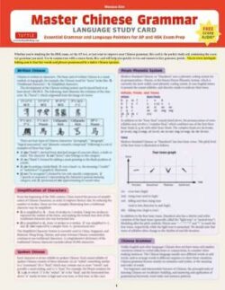 Chinese Grammar Language Study Card