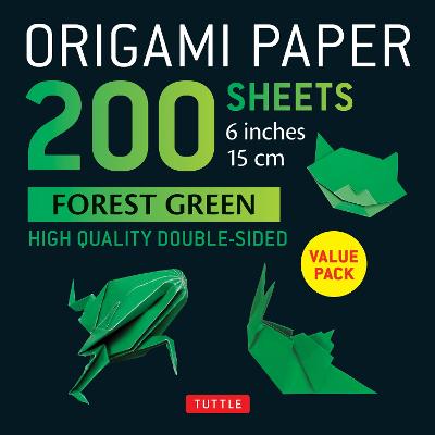 Origami Paper 200 sheets Forest Green 6" (15 cm)