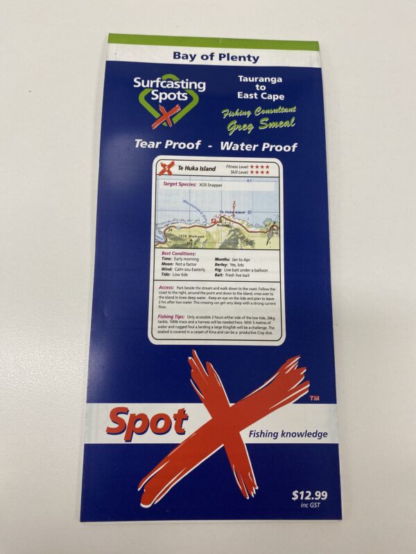 Spot X Bay of Plenty Surfcasting Map