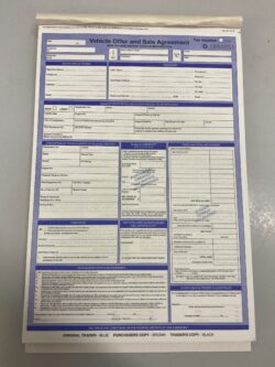 Vehicle VOSA Agreement Pad 50