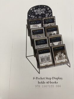 Wooden Books 8 Pocket Step Display Holds 40 Books