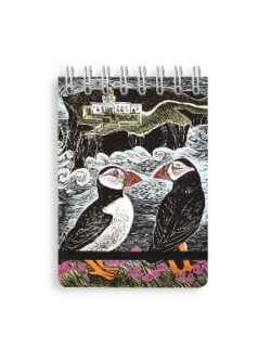 Angela Harding Fair Isle Puffins Spiral Bound Pocket Notebook