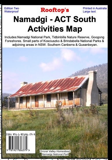 Namadgi  ACT South Activities Map